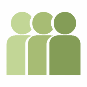 Fusion People Logo element, people icons in a green gradient