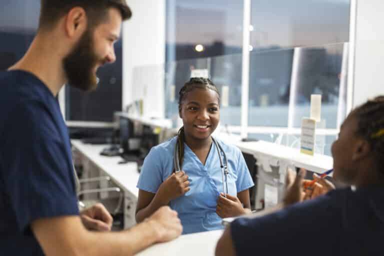 side-view-nurses-working-together